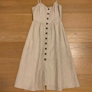 Reformation beige linen dress